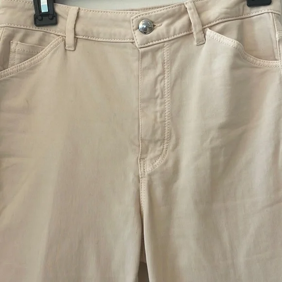 Massimo Dutti Cream Beige Tan Capri Cropped Pants Skinny Fit sz 4 Like New Cute - Picture 4 of 17